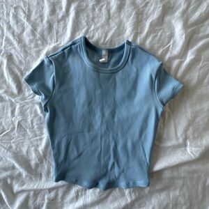 ALO Yoga Ribbed Blue Crop Top